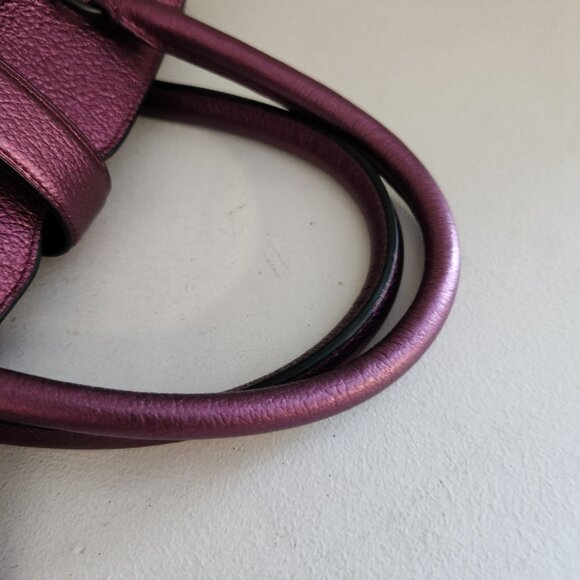 Nwot Coach Mercer Purple Metallic Shoulder Bag Purse - Picture 10 of 15